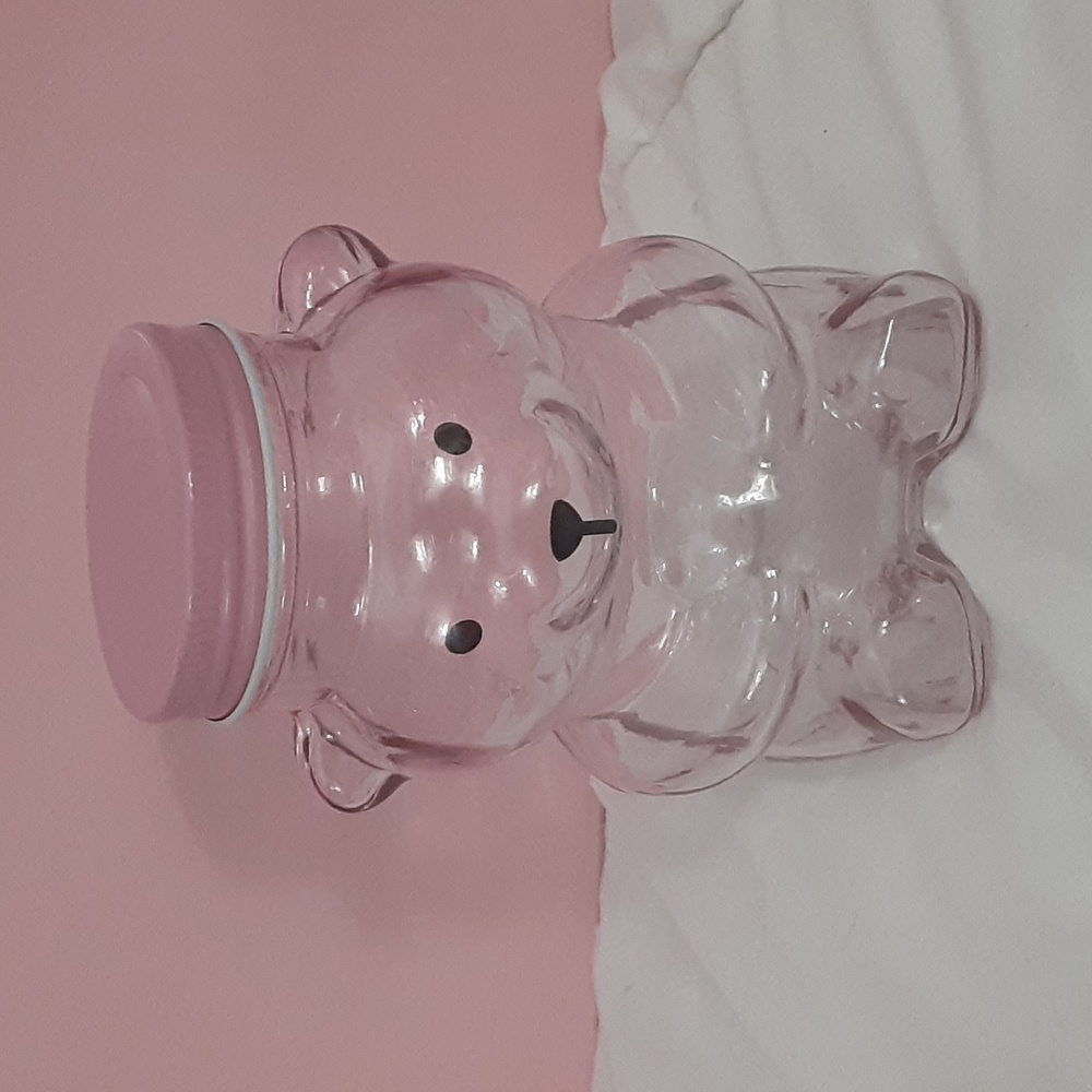 ❗SOLD❗ Valentine's Glass Bear Storage Container